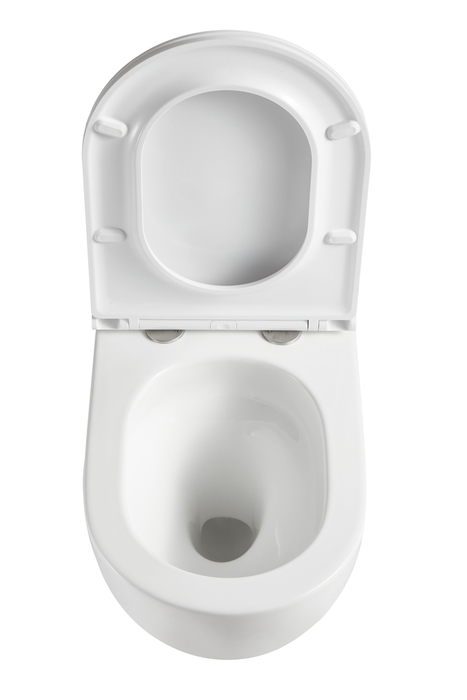 Væghængt toilet rund - hvidt